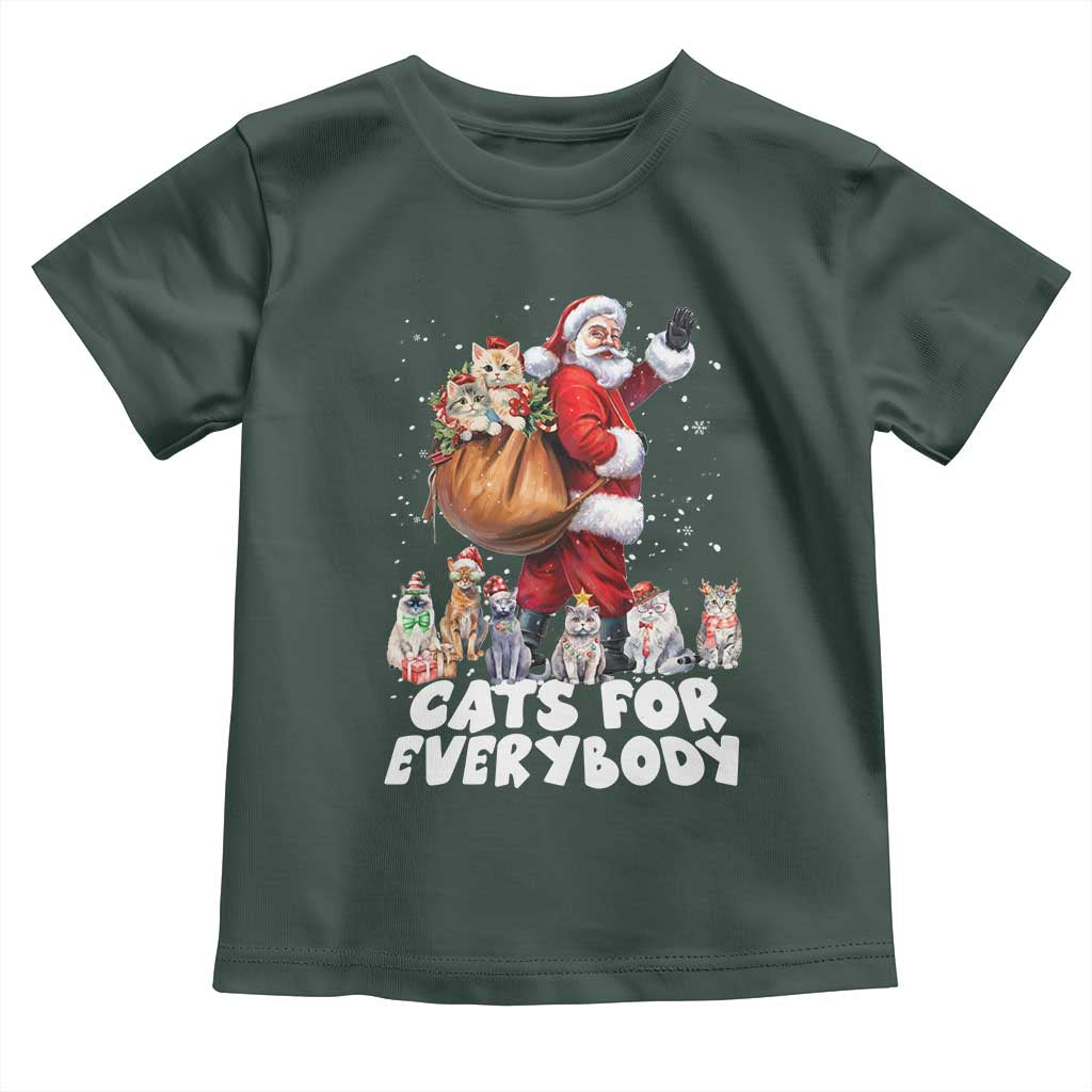 Funny Christmas Cat Toddler T Shirt Cats For Everybody Xmas Santa Pet