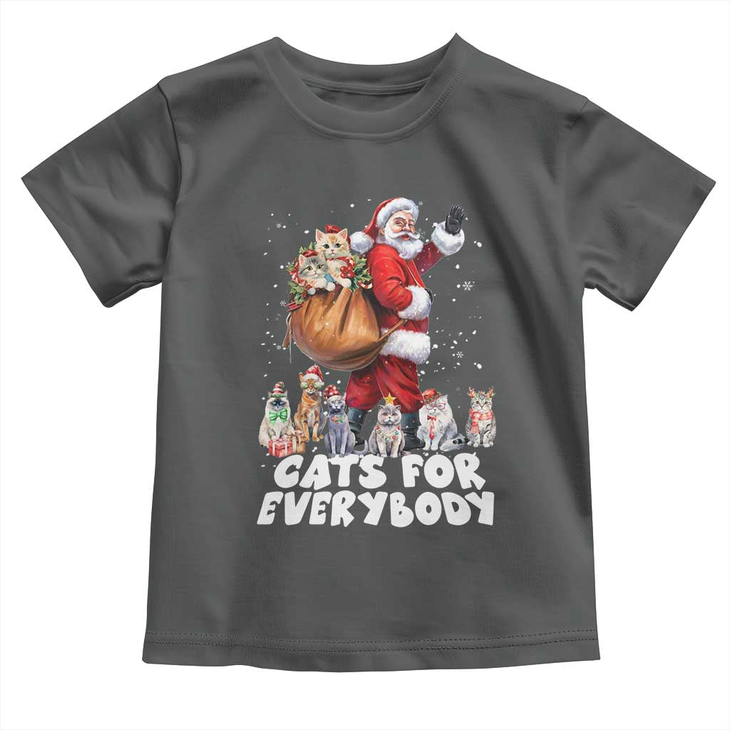 Funny Christmas Cat Toddler T Shirt Cats For Everybody Xmas Santa Pet