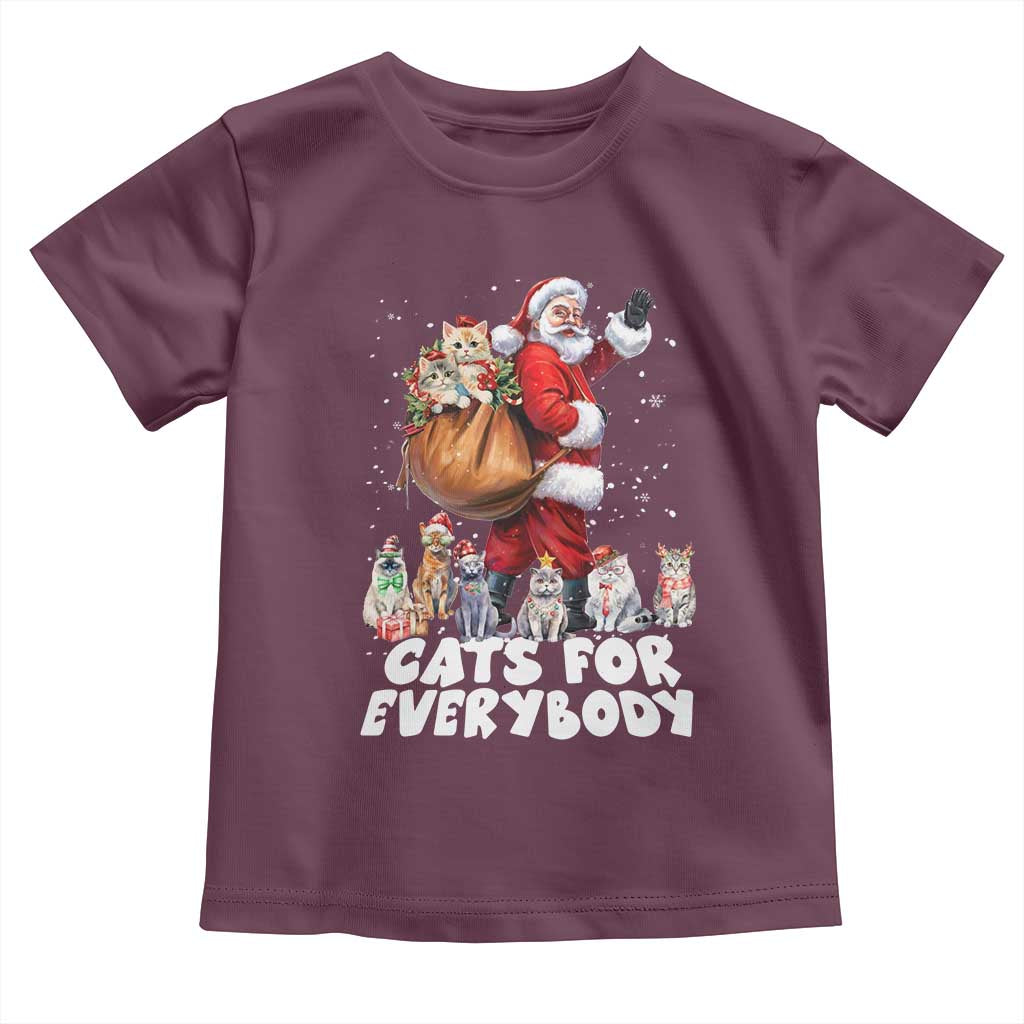 Funny Christmas Cat Toddler T Shirt Cats For Everybody Xmas Santa Pet