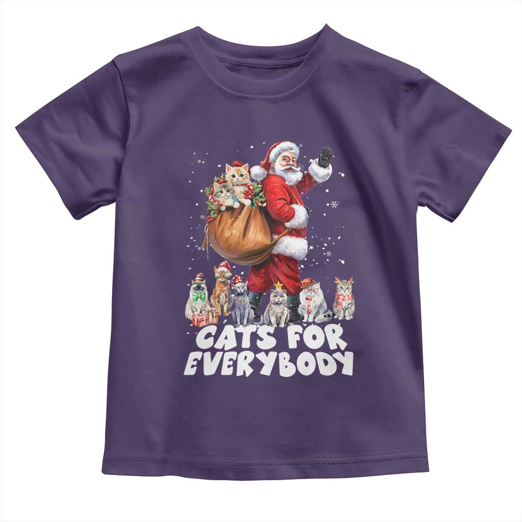 Funny Christmas Cat Toddler T Shirt Cats For Everybody Xmas Santa Pet