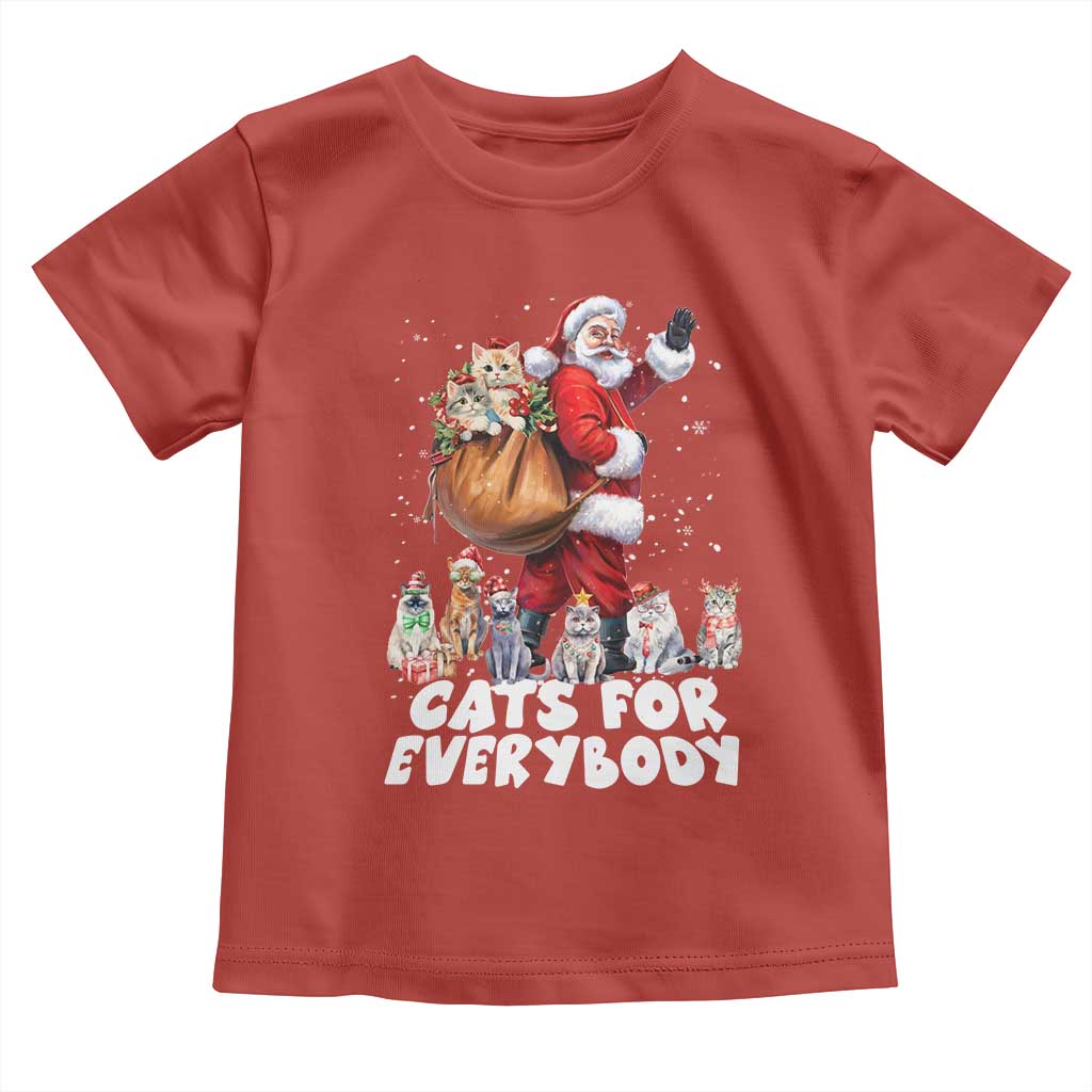 Funny Christmas Cat Toddler T Shirt Cats For Everybody Xmas Santa Pet
