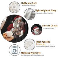 Funny Moo Deng Christmas Throw Blanket Santa Cute Hippo Zoo Meme Baby Pygmy - Wonder Print Shop