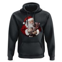 Funny Moo Deng Christmas Hoodie Santa Cute Hippo Zoo Meme Baby Pygmy