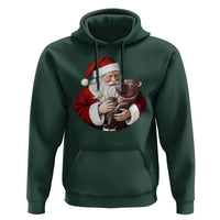 Funny Moo Deng Christmas Hoodie Santa Cute Hippo Zoo Meme Baby Pygmy