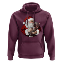 Funny Moo Deng Christmas Hoodie Santa Cute Hippo Zoo Meme Baby Pygmy