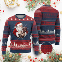 Funny Moo Deng Xmas Ugly Christmas Sweater Santa Cute Hippo Zoo Meme Baby Pygmy - Wonder Print Shop