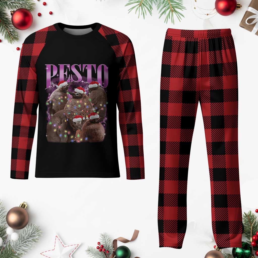Funny Pesto The Penguin Xmas Plaid Pajama Set - Wonder Print Shop