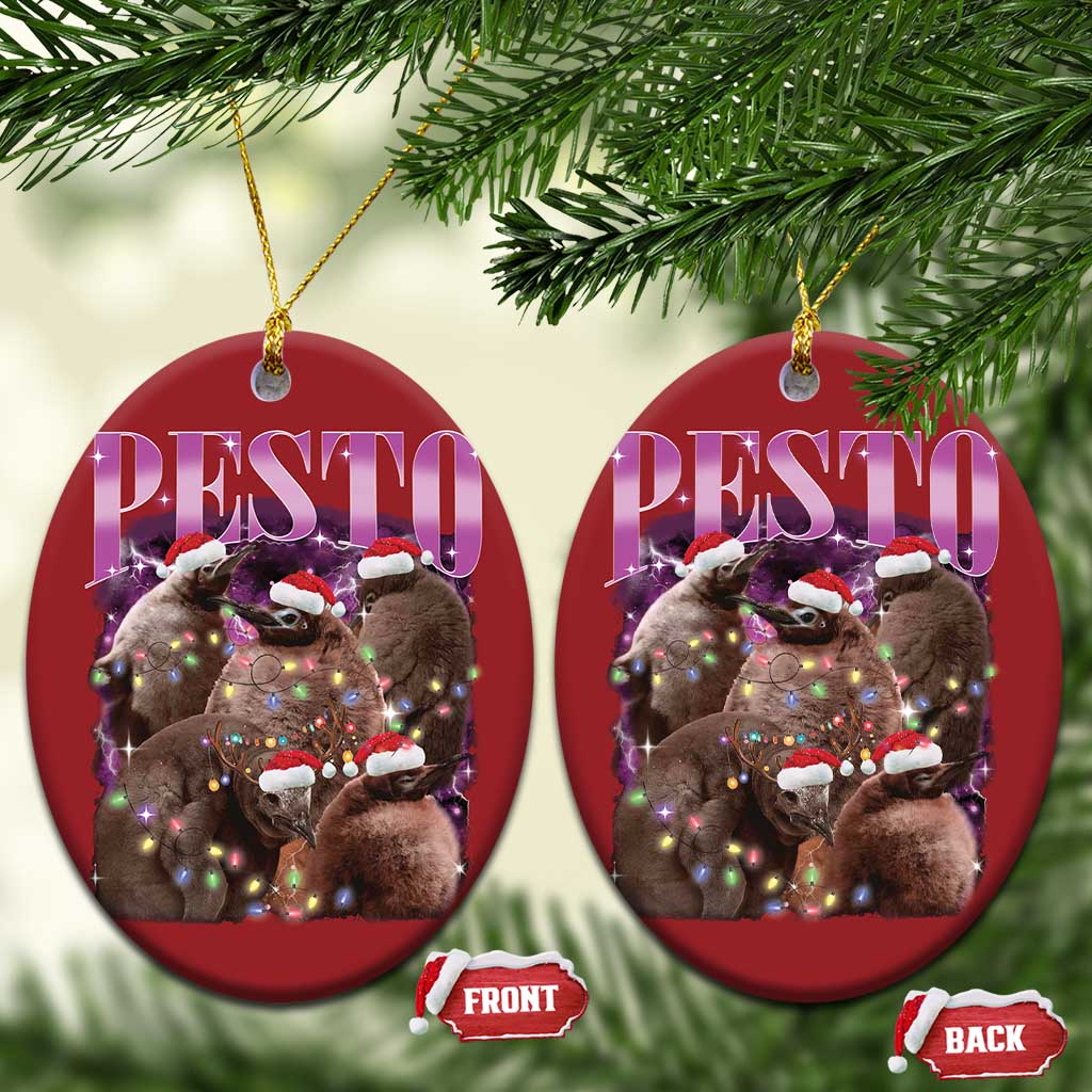 Funny Pesto The Penguin Xmas Christmas Ornament - Wonder Print Shop