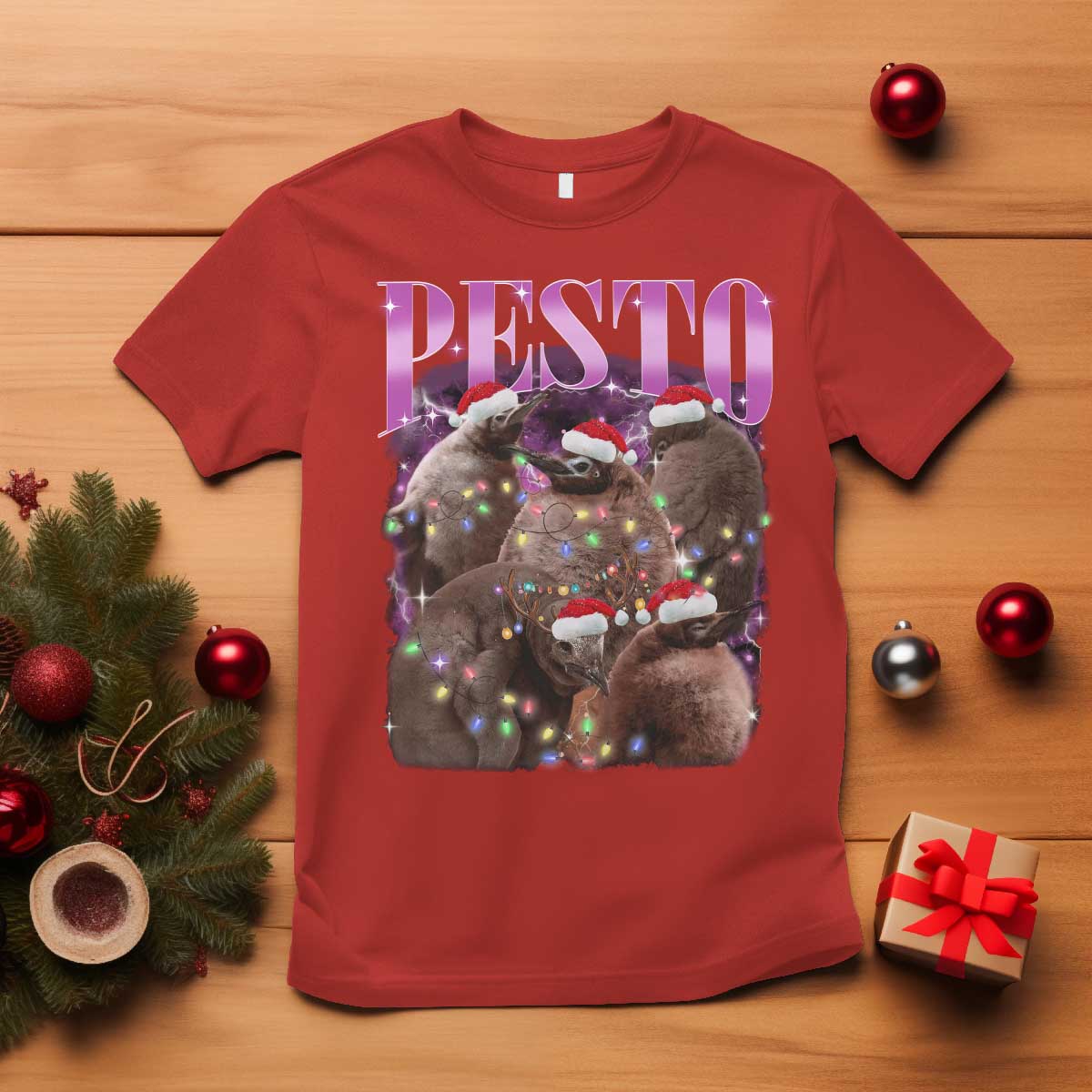Funny Pesto The Penguin Christmas T Shirt - Wonder Print Shop