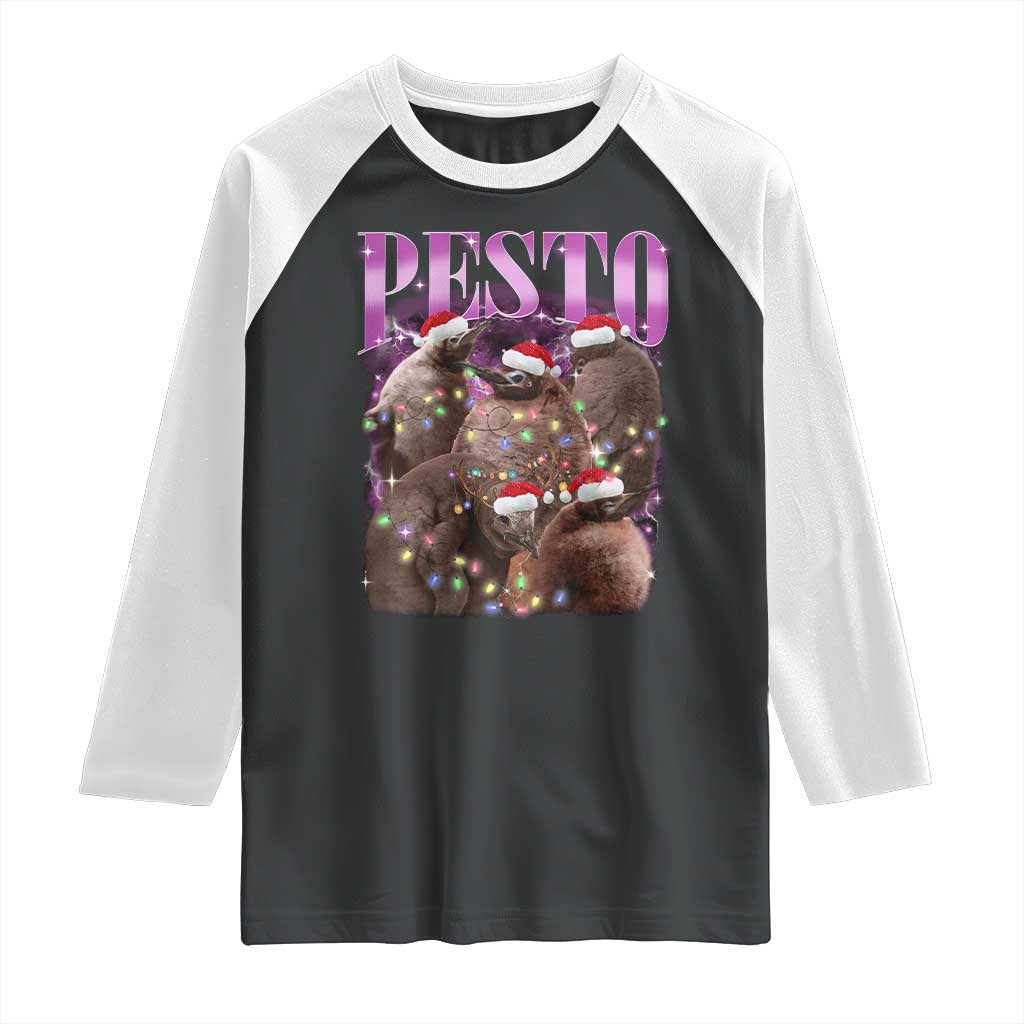 Funny Pesto The Penguin Christmas Raglan Shirt - Wonder Print Shop