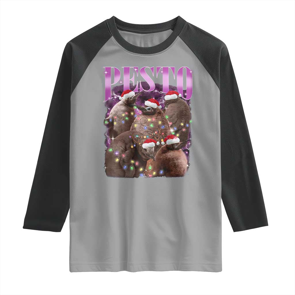 Funny Pesto The Penguin Christmas Raglan Shirt - Wonder Print Shop