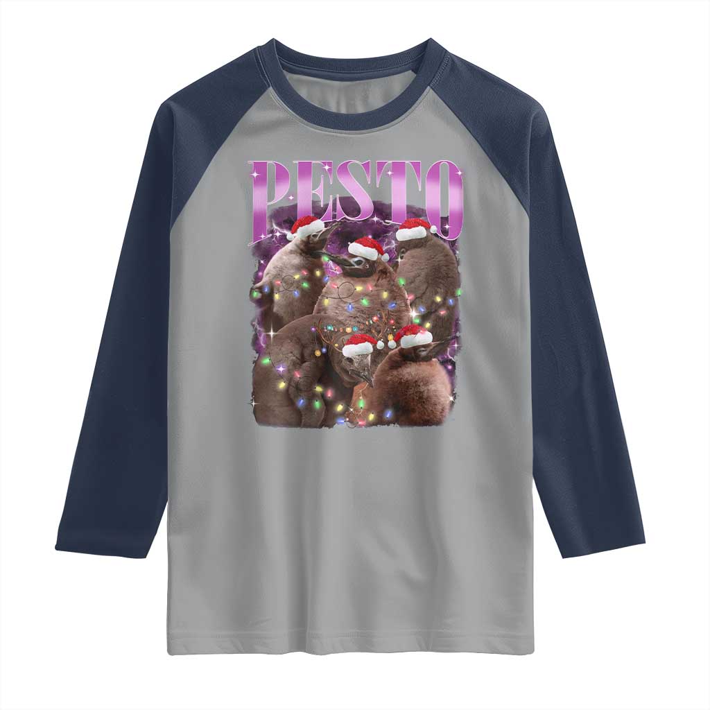 Funny Pesto The Penguin Christmas Raglan Shirt - Wonder Print Shop
