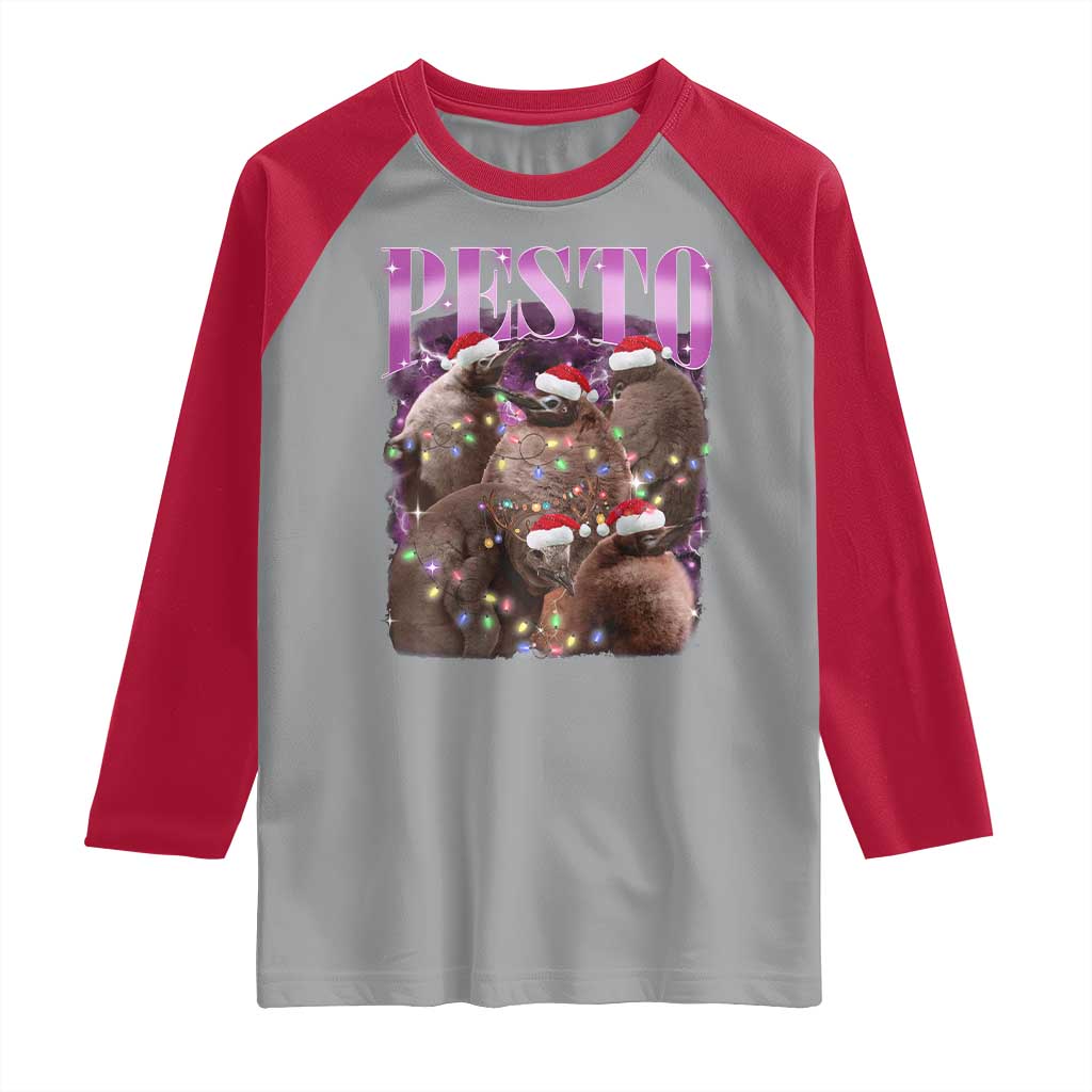 Funny Pesto The Penguin Christmas Raglan Shirt - Wonder Print Shop
