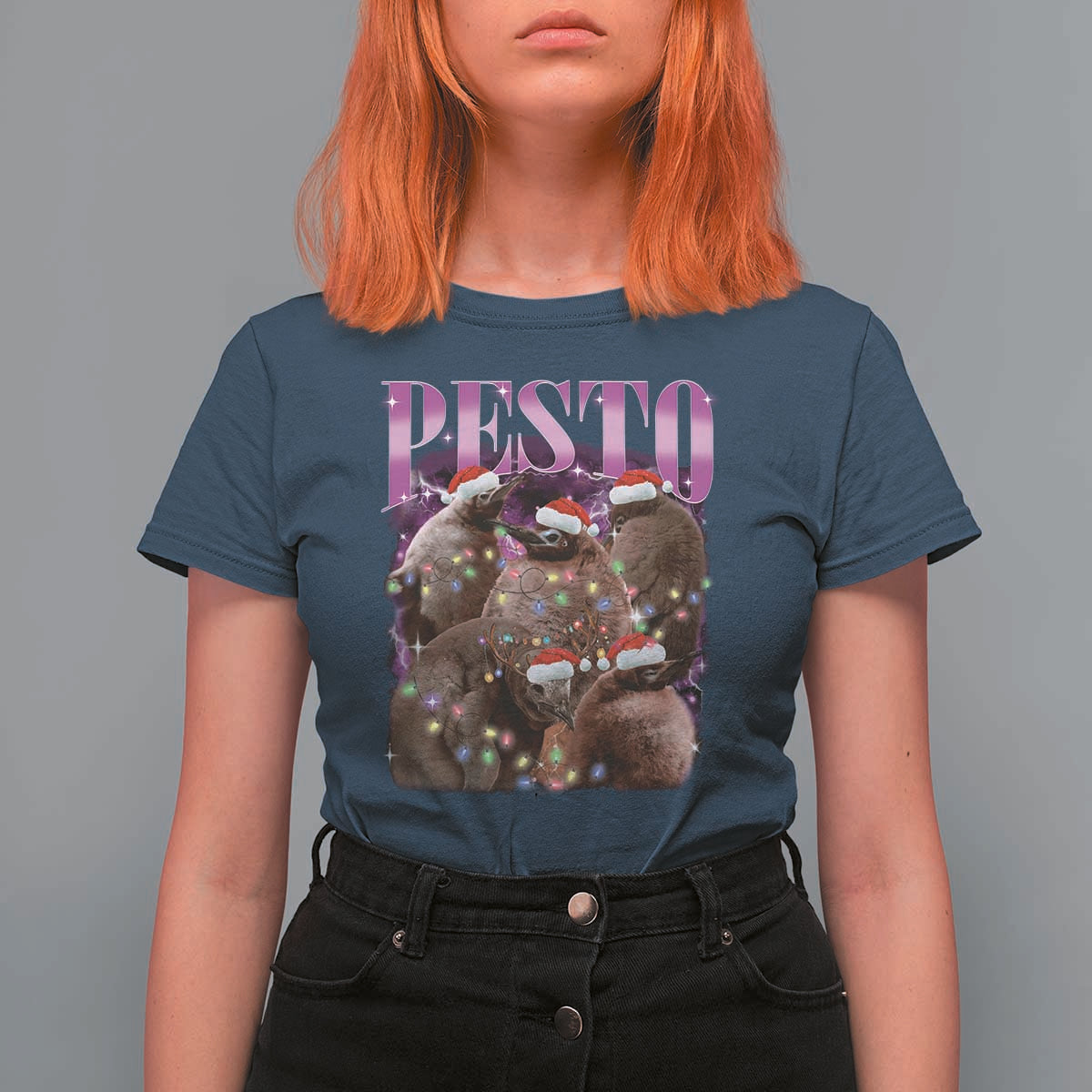 Funny Pesto The Penguin Christmas T Shirt For Women - Wonder Print Shop