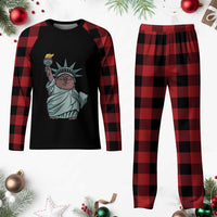 Funny Pesto The Penguin Statue Of Liberty Plaid Pajama Set - Wonder Print Shop