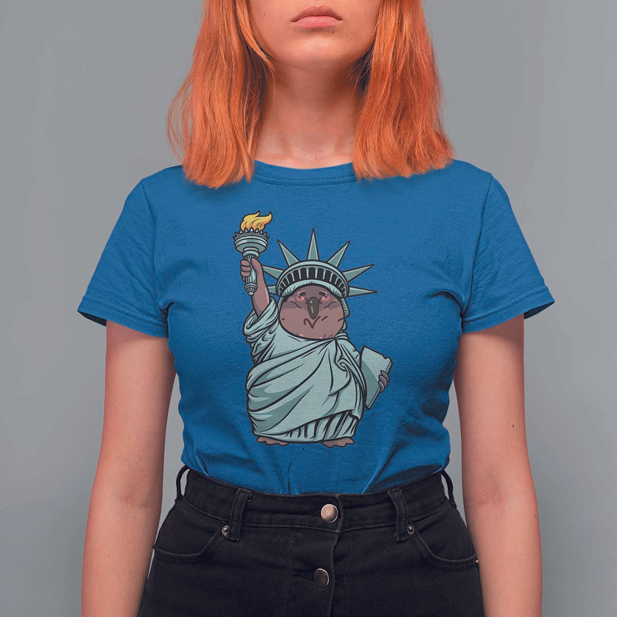 Funny Pesto The Penguin Statue Of Liberty T Shirt For Women - Wonder Print Shop
