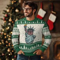 Funny Pesto The Penguin Statue Of Liberty Ugly Christmas Sweater - Wonder Print Shop