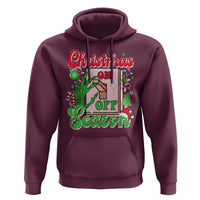 Funny Christmas Season Hoodie Switch Red And Green Skeleton Hand
