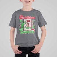 Funny Christmas Season T Shirt For Kid Switch Red And Green Skeleton Hand - Wonder Print Shop