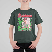 Funny Christmas Season T Shirt For Kid Switch Red And Green Skeleton Hand - Wonder Print Shop