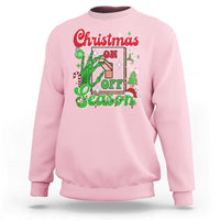 Funny Christmas Season Sweatshirt Switch Red And Green Skeleton Hand - Wonder Print Shop