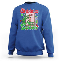 Funny Christmas Season Sweatshirt Switch Red And Green Skeleton Hand - Wonder Print Shop