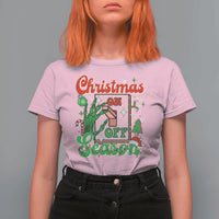 Funny Christmas Season T Shirt For Women Switch Red And Green Skeleton Hand - Wonder Print Shop
