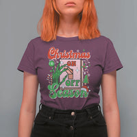 Funny Christmas Season T Shirt For Women Switch Red And Green Skeleton Hand - Wonder Print Shop