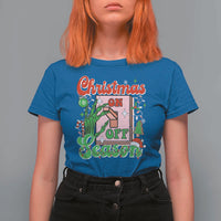 Funny Christmas Season T Shirt For Women Switch Red And Green Skeleton Hand - Wonder Print Shop