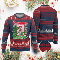 Funny Xmas Season Ugly Christmas Sweater Switch Red And Green Skeleton Hand - Wonder Print Shop