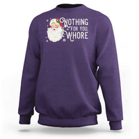 Funny Christmas Naughty Santa Sweatshirt Nothing For You Whore - Wonder Print Shop