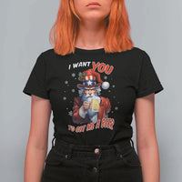 Funny Christmas Beer T Shirt For Women I Want You To Get Me A Beer Santa Uncle Sam - Wonder Print Shop
