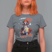 Funny Christmas Beer T Shirt For Women I Want You To Get Me A Beer Santa Uncle Sam - Wonder Print Shop