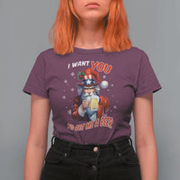 Funny Christmas Beer T Shirt For Women I Want You To Get Me A Beer Santa Uncle Sam - Wonder Print Shop