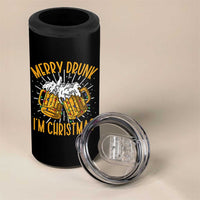 Funny Merry Drunk I'm Christmas 4 in 1 Can Cooler Tumbler Vintage Beer Mugs Xmas - Wonder Print Shop