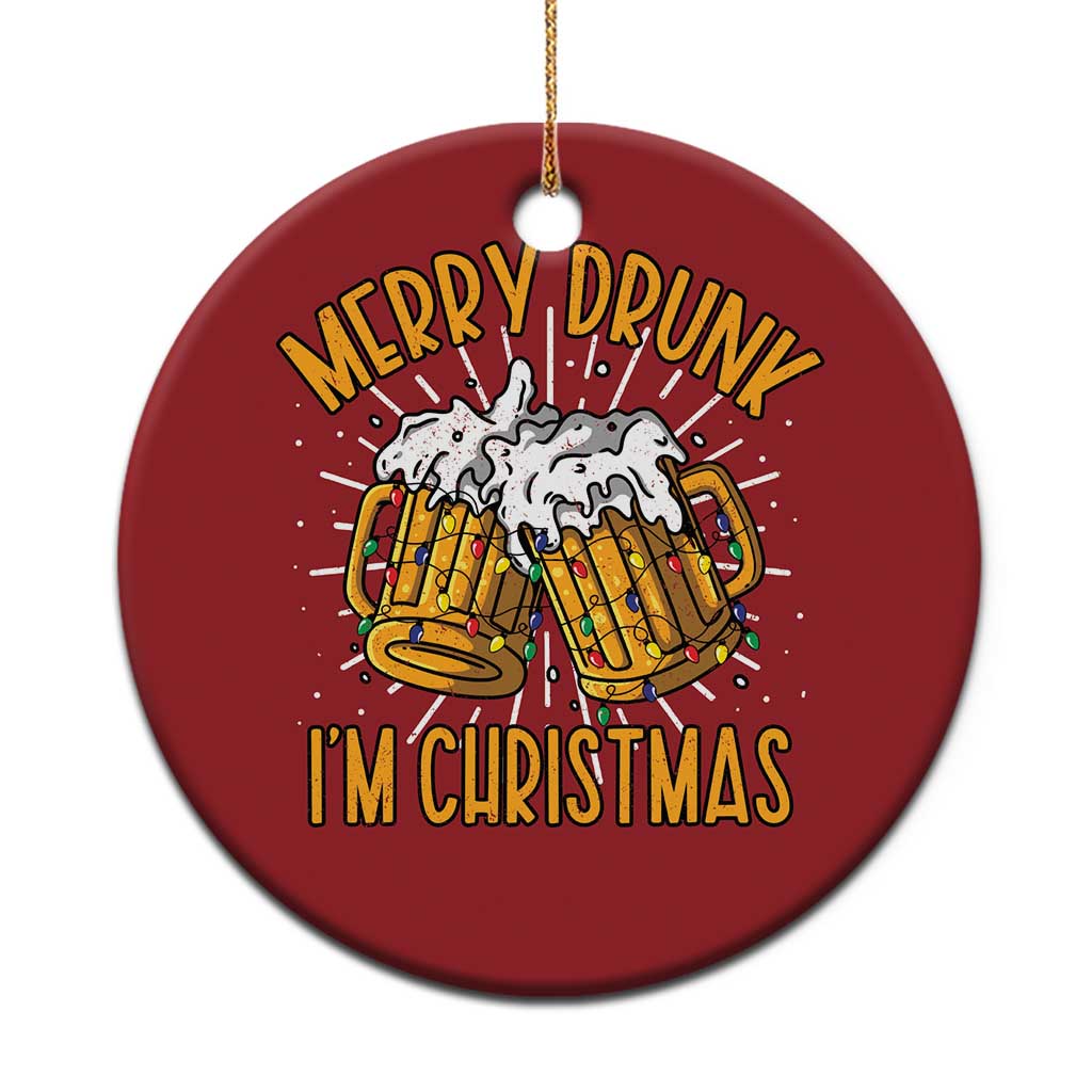 Funny Merry Drunk I'm Xmas Christmas Ornament Vintage Beer Mugs Xmas - Wonder Print Shop