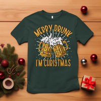 Funny Merry Drunk I'm Christmas T Shirt Vintage Beer Mugs Xmas - Wonder Print Shop