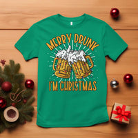 Funny Merry Drunk I'm Christmas T Shirt Vintage Beer Mugs Xmas - Wonder Print Shop