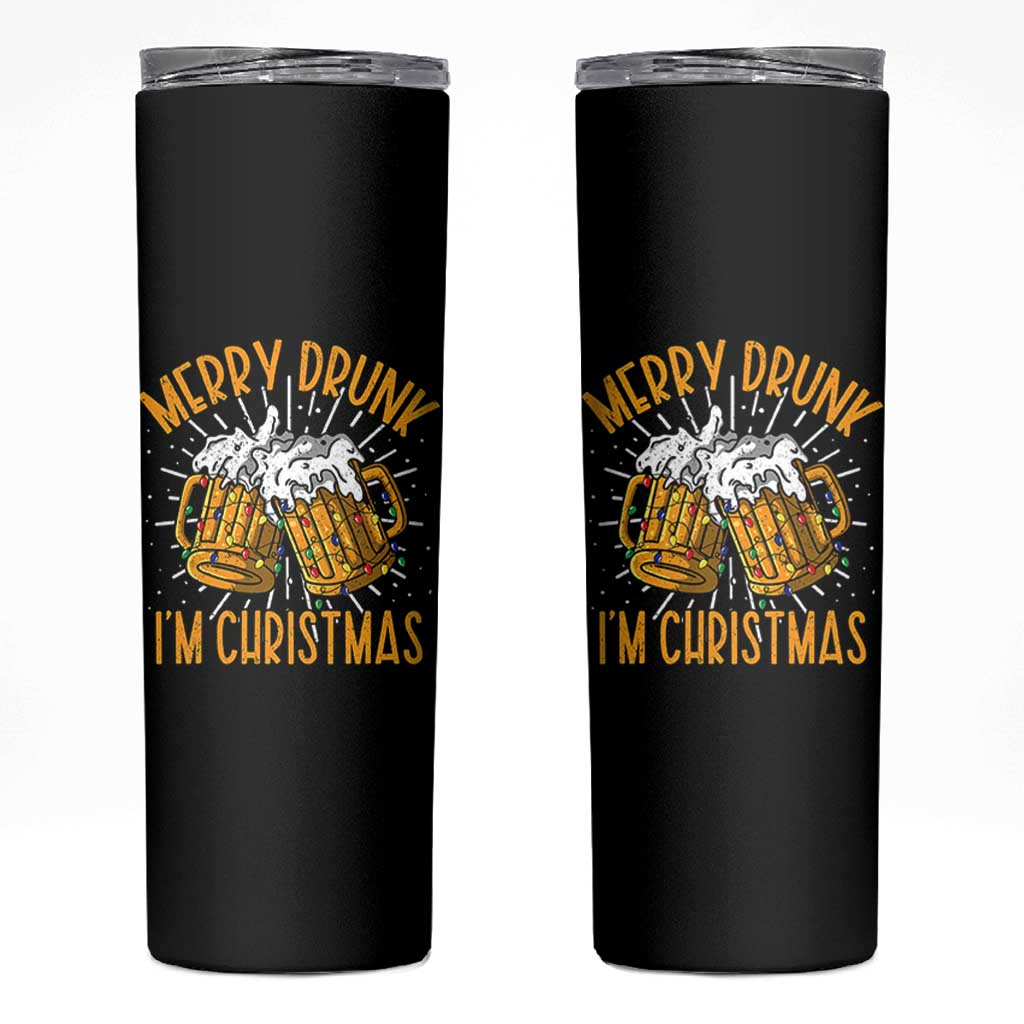 Funny Merry Drunk I'm Christmas Skinny Tumbler Vintage Beer Mugs Xmas - Wonder Print Shop