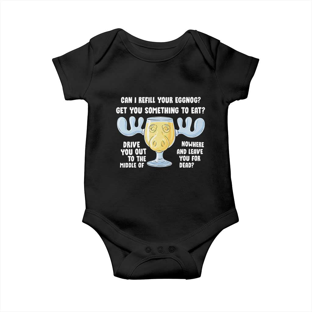 Funny Christmas Vacation Eggnog Baby Onesie Can I Refill Your Eggnogs Get You Something To Eat Xmas Movie - Wonder Print Shop