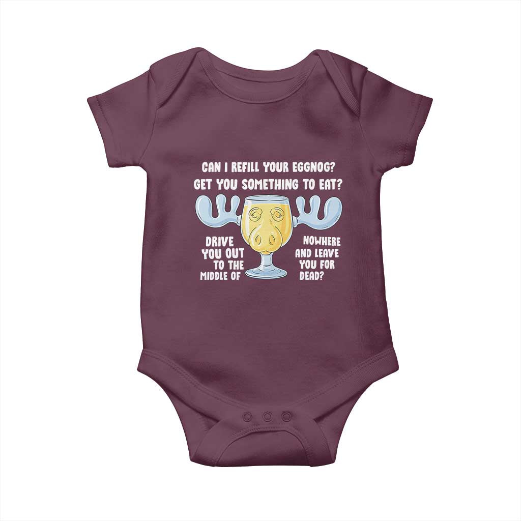 Funny Christmas Vacation Eggnog Baby Onesie Can I Refill Your Eggnogs Get You Something To Eat Xmas Movie - Wonder Print Shop