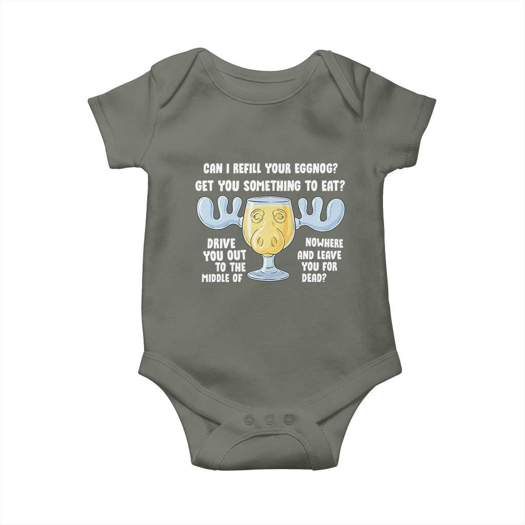 Funny Christmas Vacation Eggnog Baby Onesie Can I Refill Your Eggnogs Get You Something To Eat Xmas Movie - Wonder Print Shop