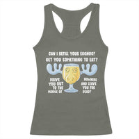 Funny Christmas Vacation Eggnog Racerback Tank Top Can I Refill Your Eggnogs Get You Something To Eat Xmas Movie - Wonder Print Shop