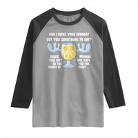 Funny Christmas Vacation Eggnog Raglan Shirt Can I Refill Your Eggnogs Get You Something To Eat Xmas Movie - Wonder Print Shop