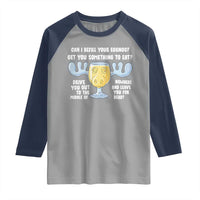 Funny Christmas Vacation Eggnog Raglan Shirt Can I Refill Your Eggnogs Get You Something To Eat Xmas Movie - Wonder Print Shop