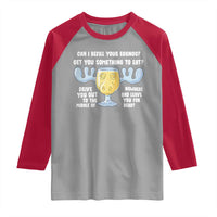 Funny Christmas Vacation Eggnog Raglan Shirt Can I Refill Your Eggnogs Get You Something To Eat Xmas Movie - Wonder Print Shop