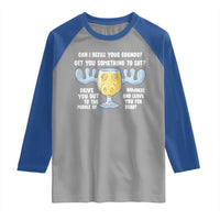 Funny Christmas Vacation Eggnog Raglan Shirt Can I Refill Your Eggnogs Get You Something To Eat Xmas Movie - Wonder Print Shop