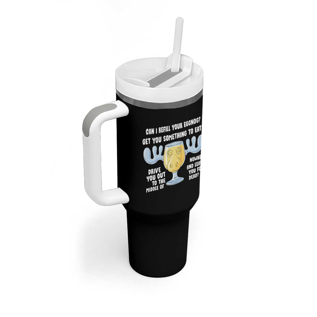 Funny Christmas Vacation Eggnog Tumbler With Handle Can I Refill Your Eggnogs Get You Something To Eat Xmas Movie - Wonder Print Shop