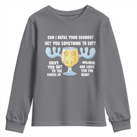 Funny Christmas Vacation Eggnog Youth Sweatshirt Can I Refill Your Eggnogs Get You Something To Eat Xmas Movie - Wonder Print Shop