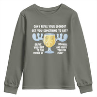 Funny Christmas Vacation Eggnog Youth Sweatshirt Can I Refill Your Eggnogs Get You Something To Eat Xmas Movie - Wonder Print Shop